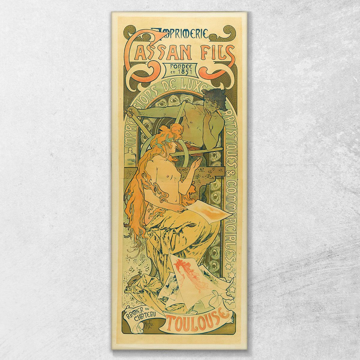 Cassan Fils Printing Company Founded In 1851 Toulouse Alphonse Mucha amu53 canvas print 