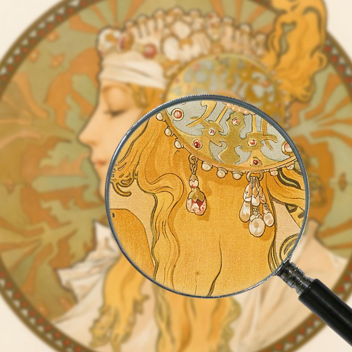 Blonde Byzantine Heads Alphonse Mucha amu123 canvas print