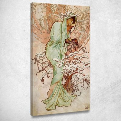 Winter Fours Season Alphonse Mucha amu138 canvas print 