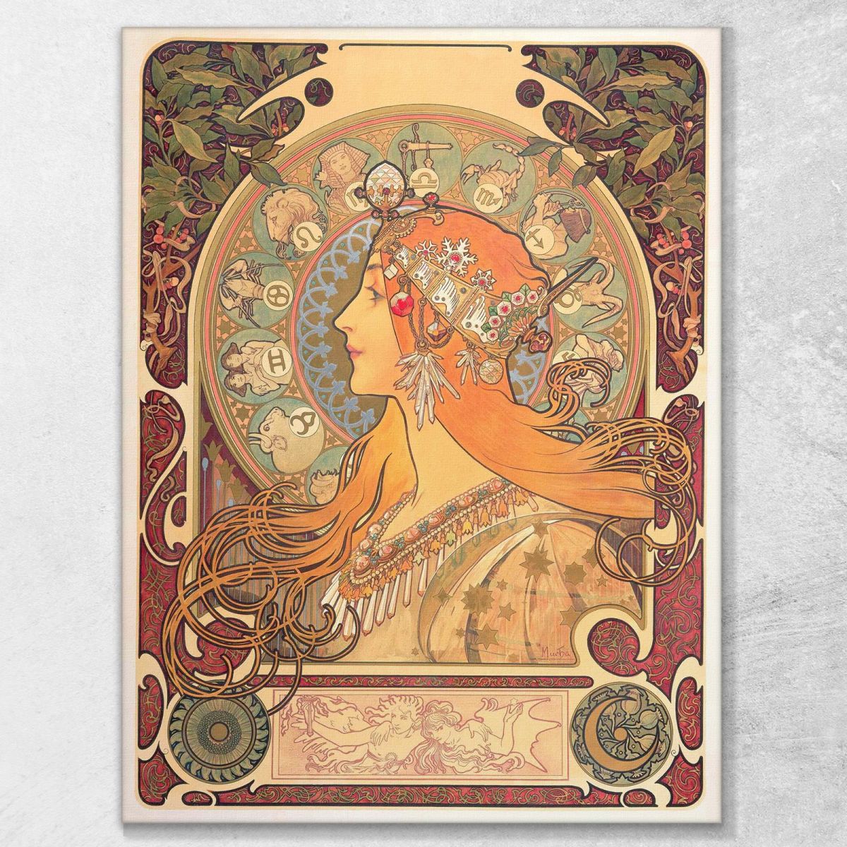 Zodiac 1869 Alphonse Mucha amu139 canvas print 