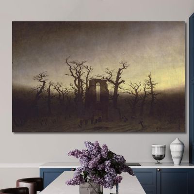 Abbey In The Oak Grove Caspar David Friedrich cdf1 canvas print 