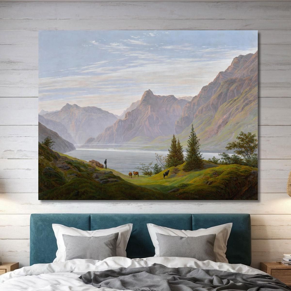 Landscape With Mountain Lake Morning Landscape With Mountain Lake Morning Caspar David Friedrich cdf12 canvas print 