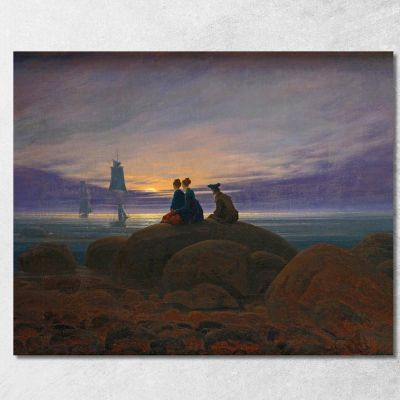 Moonrise Over The Sea Caspar David Friedrich cdf18 canvas print 