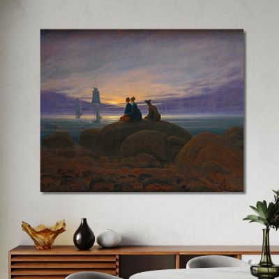 Moonrise Over The Sea Caspar David Friedrich cdf18 canvas print 