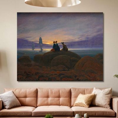 Moonrise Over The Sea Caspar David Friedrich cdf18 canvas print 