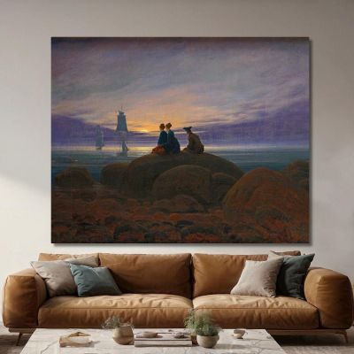 Moonrise Over The Sea Caspar David Friedrich cdf18 canvas print 