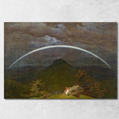 Mountain Landscape With Rainbow Circa 1809-1810 Caspar David Friedrich cdf20 canvas print 