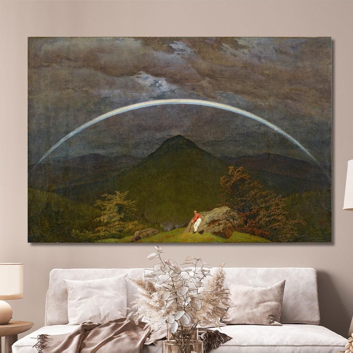 Mountain Landscape With Rainbow Circa 1809-1810 Caspar David Friedrich cdf20 canvas print 