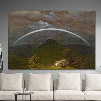 Mountain Landscape With Rainbow Circa 1809-1810 Caspar David Friedrich cdf20 canvas print 