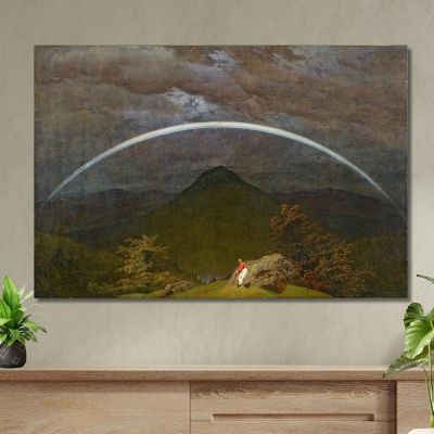 Mountain Landscape With Rainbow Circa 1809-1810 Caspar David Friedrich cdf20 canvas print 