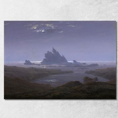 Rocky Reef On The Seashore Caspar David Friedrich cdf26 canvas print 