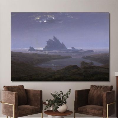 Rocky Reef On The Seashore Caspar David Friedrich cdf26 canvas print 