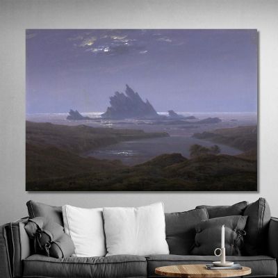 Rocky Reef On The Seashore Caspar David Friedrich cdf26 canvas print 