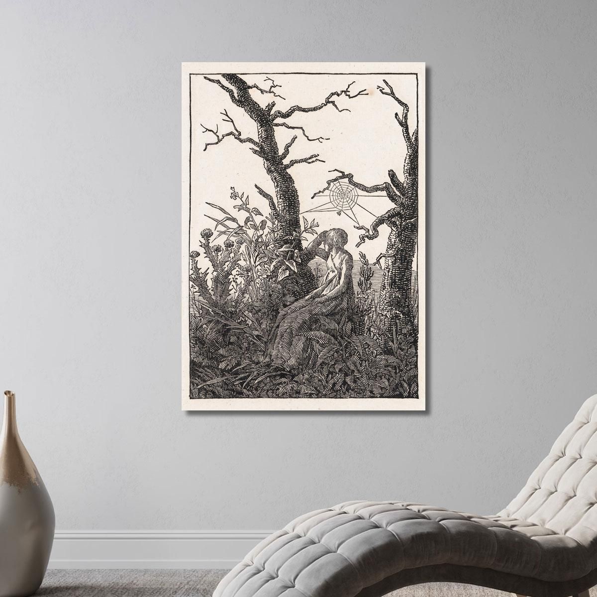 Seated Woman With A Spider S Web Caspar David Friedrich cdf28 canvas print 