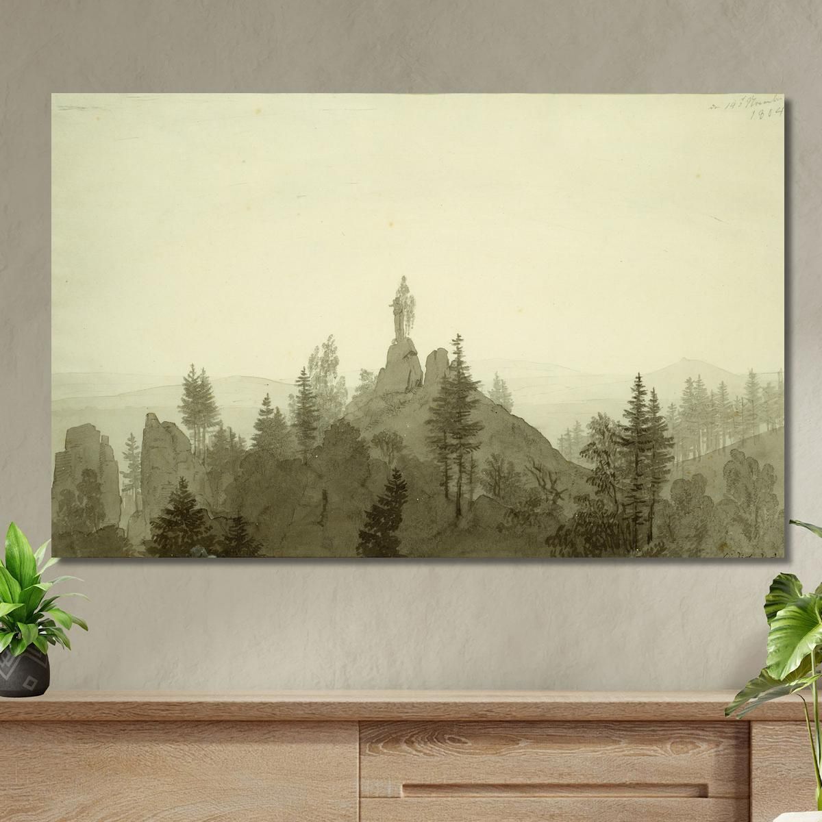 Statue Of The Madonna In The Mountains Caspar David Friedrich cdf30 canvas print 