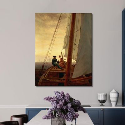 On The Sailing Boat Caspar David Friedrich cdf31 canvas print 