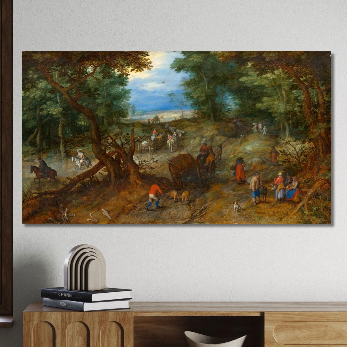 A Woodland Road With Travelers By Jan Brueghel The Elder Pieter Bruegel pbr3 canvas print 