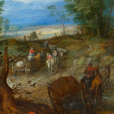 A Woodland Road With Travelers By Jan Brueghel The Elder Pieter Bruegel pbr3 canvas print