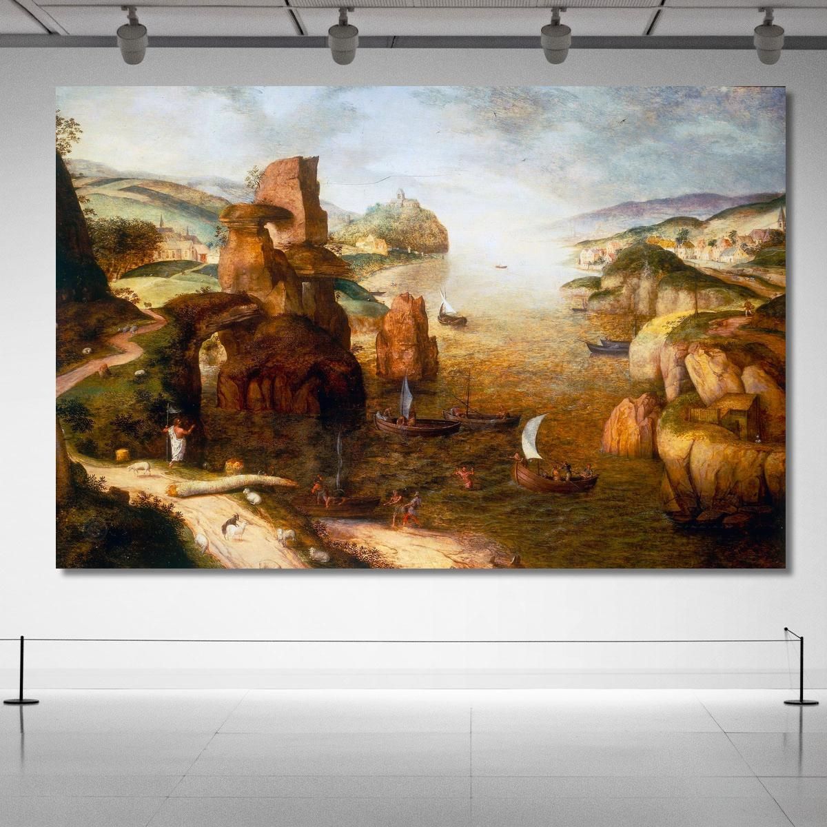 Christ And Apostles At The Sea Of Galilee 1553 Pieter Bruegel pbr8 canvas print 