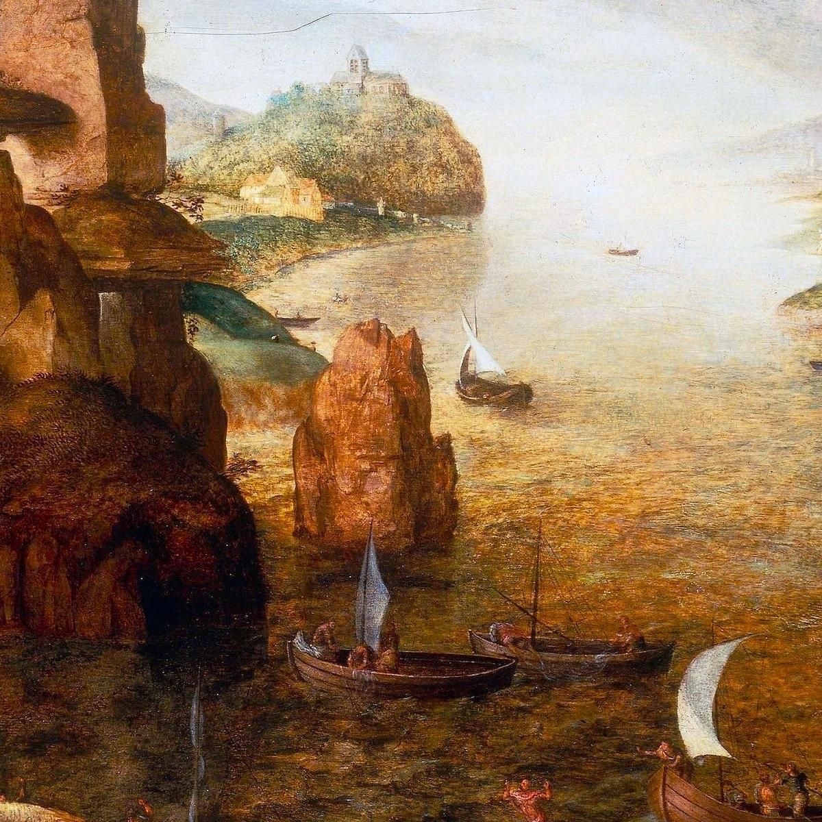 Christ And Apostles At The Sea Of Galilee 1553 Pieter Bruegel pbr8 canvas print