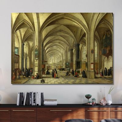 The Interior Of A Gothic Church Looking East Pieter Bruegel pbr11 canvas print 