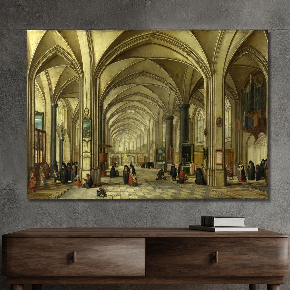 The Interior Of A Gothic Church Looking East Pieter Bruegel pbr11 canvas print 