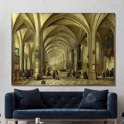 The Interior Of A Gothic Church Looking East Pieter Bruegel pbr11 canvas print 