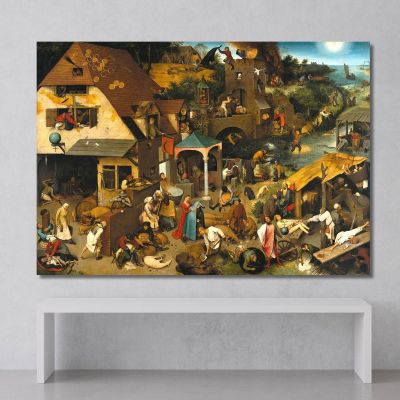 The_Dutch_Proverbs Pieter Bruegel pbr19 canvas print 