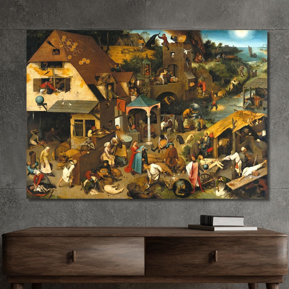 The_Dutch_Proverbs Pieter Bruegel pbr19 canvas print 