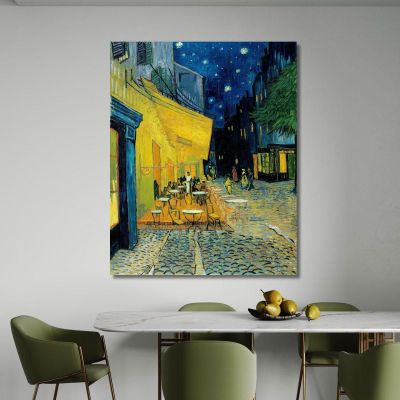 Cafe Terrace At Night Vincent van Gogh, vvg2 ภาพพิมพ์บนผ้าใบแคนวาส