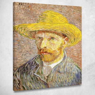 Self Portrait With Straw Hat Vincent van Gogh, vvg7 canvas print