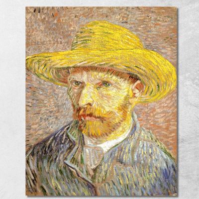 Self Portrait With Straw Hat Vincent van Gogh, vvg7 canvas print