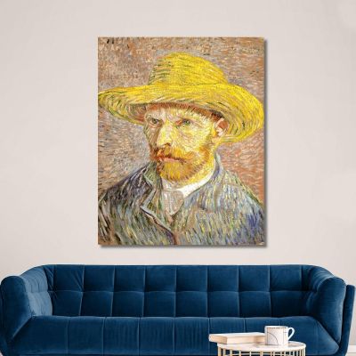 Self Portrait With Straw Hat Vincent van Gogh, vvg7 canvas print