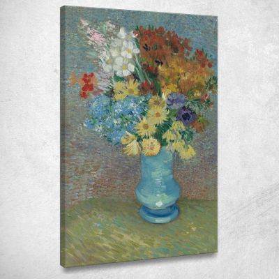 Flowers In A Blue Vase Vincent van Gogh, vvg9 canvas print