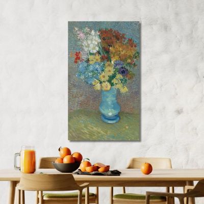 Flowers In A Blue Vase Vincent van Gogh, vvg9 canvas print