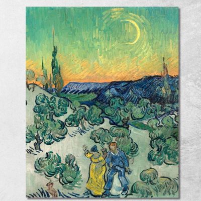 Una Passeggiata Al Crepuscolo Vincent van Gogh vvg11 quadro stampa su tela