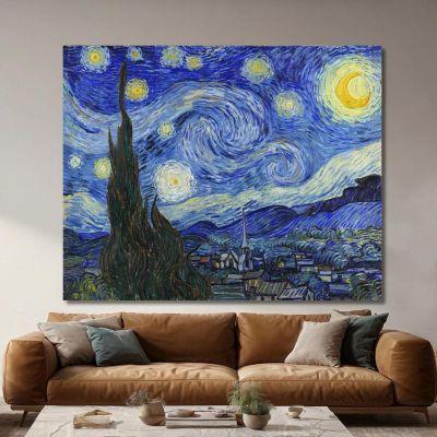 The Starry Night Vincent van Gogh, vvg14 ภาพพิมพ์บนผ้าใบแคนวาส