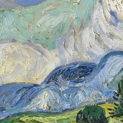 Wheat Field With Cypresses Vincent van Gogh, vvg15 ภาพพิมพ์บนผ้าใบแคนวาส