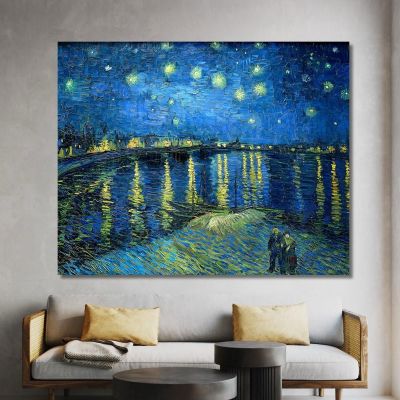 The Starry Night Over The Rhone Vincent van Gogh, vvg20 ภาพพิมพ์บนผ้าใบแคนวาส