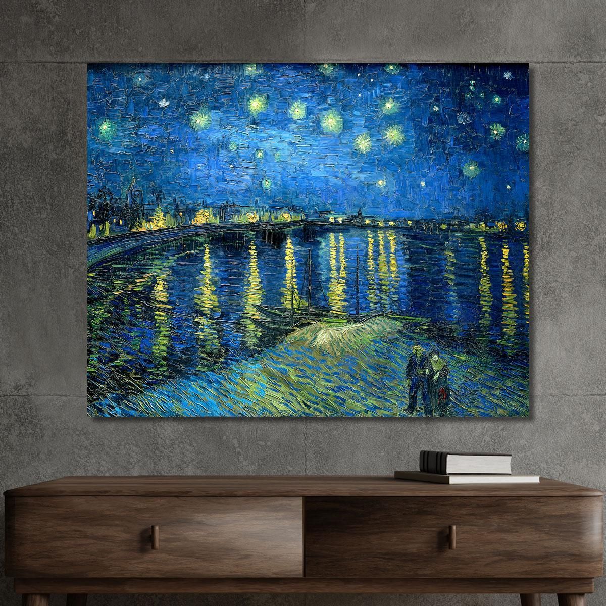 The Starry Night Over The Rhone Vincent van Gogh, vvg20 ภาพพิมพ์บนผ้าใบแคนวาส