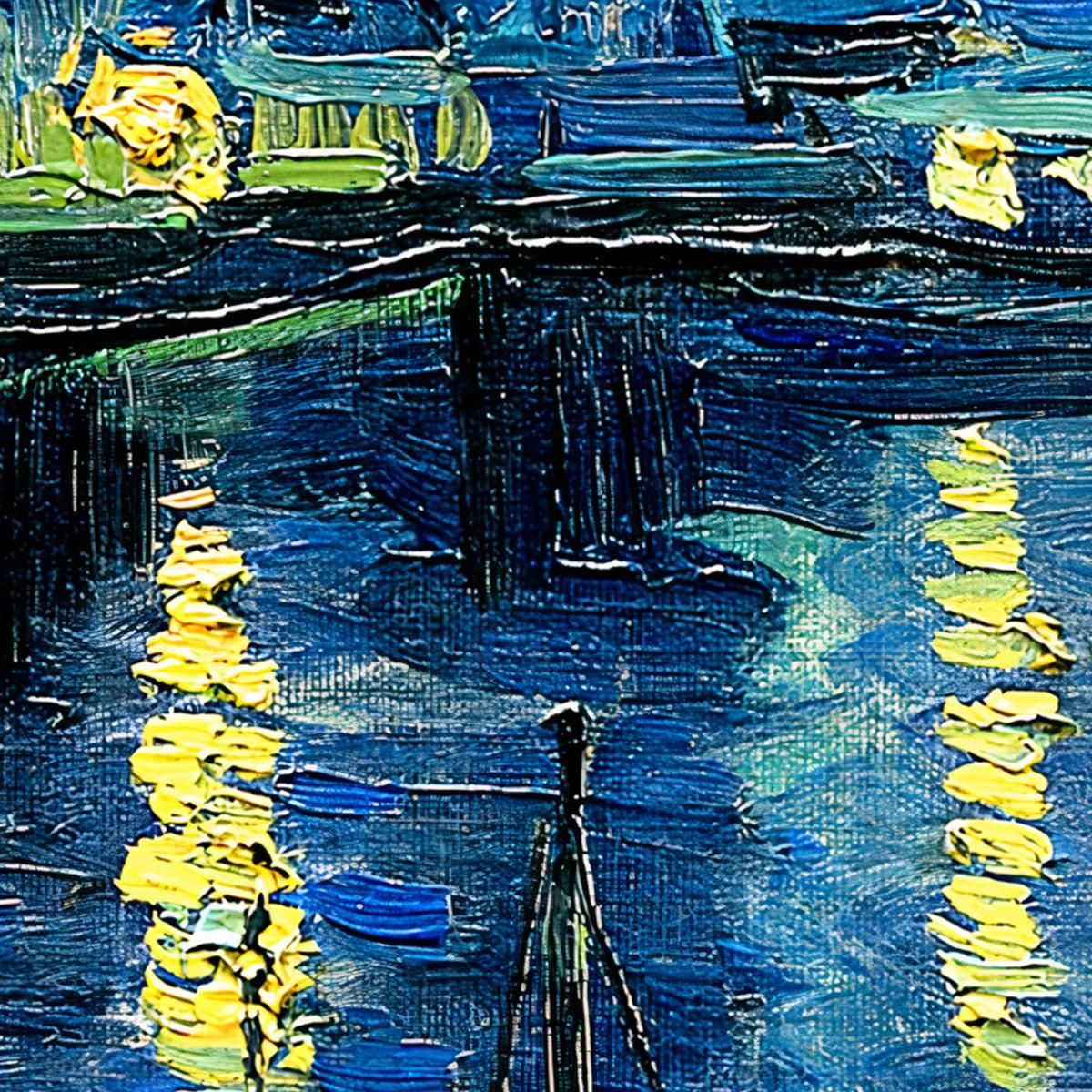 The Starry Night Over The Rhone Vincent van Gogh, vvg20 ภาพพิมพ์บนผ้าใบแคนวาส