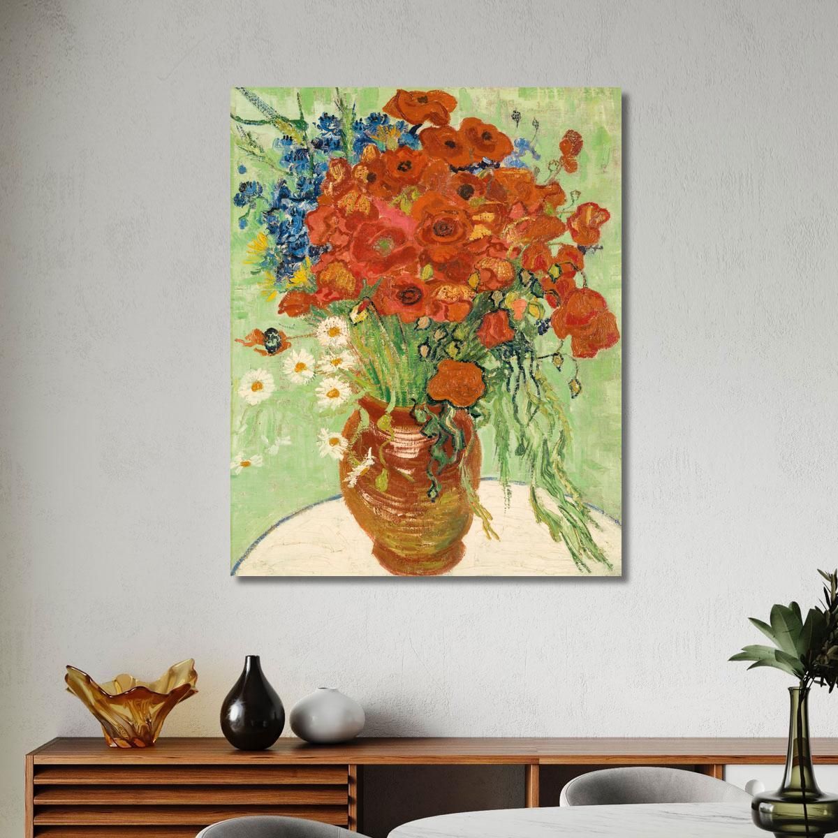 Vase With Cornflowers And Poppies Vincent van Gogh, vvg39 canvas print