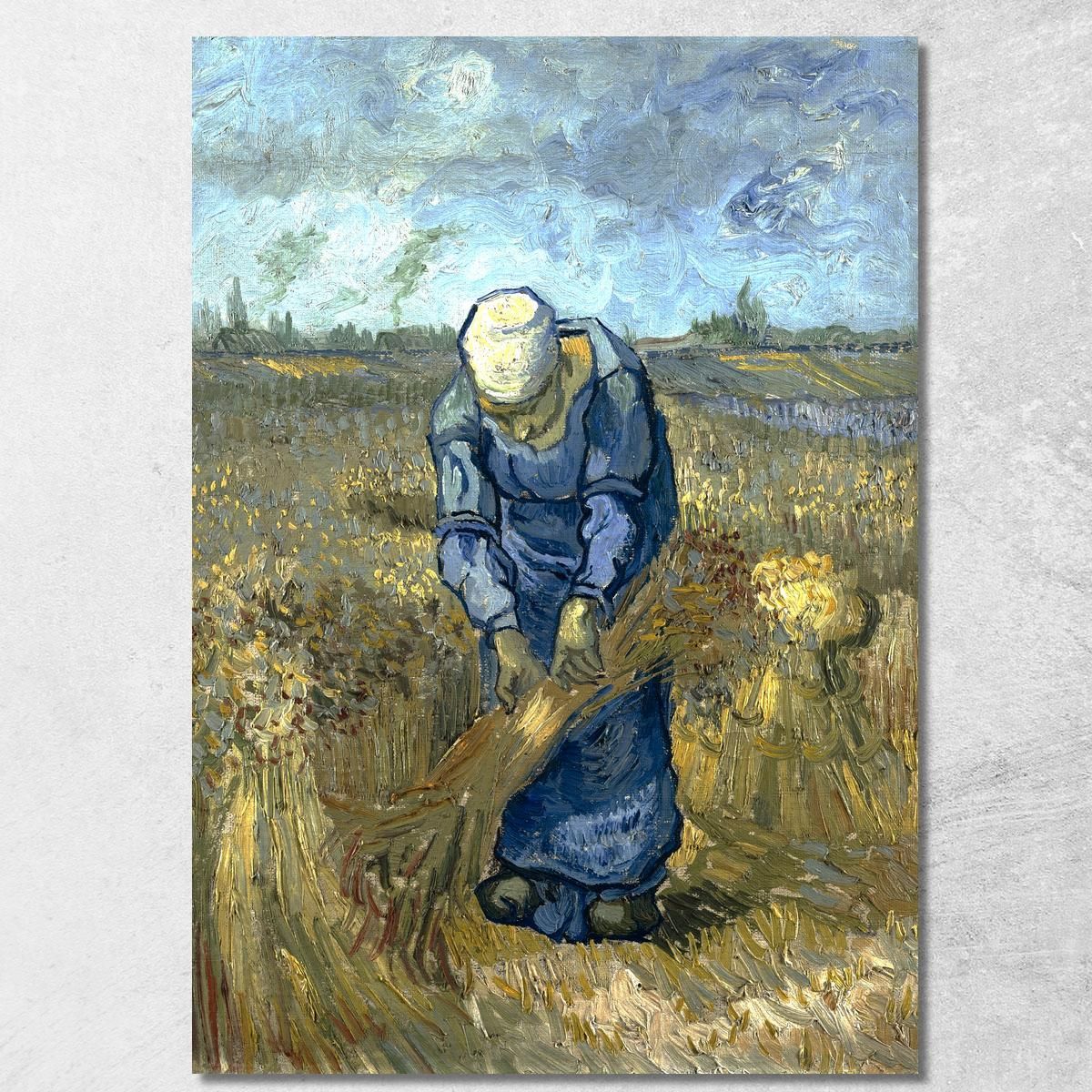 Contadina Lega Covoni Dopo Millet Vincent van Gogh vvg53 quadro stampa su tela