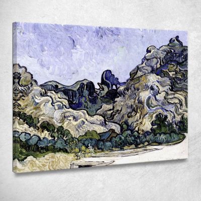 Montagna A Saint-Rémy Vincent van Gogh vvg62 quadro stampa su tela