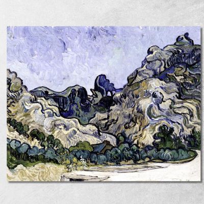 Montagna A Saint-Rémy Vincent van Gogh vvg62 quadro stampa su tela