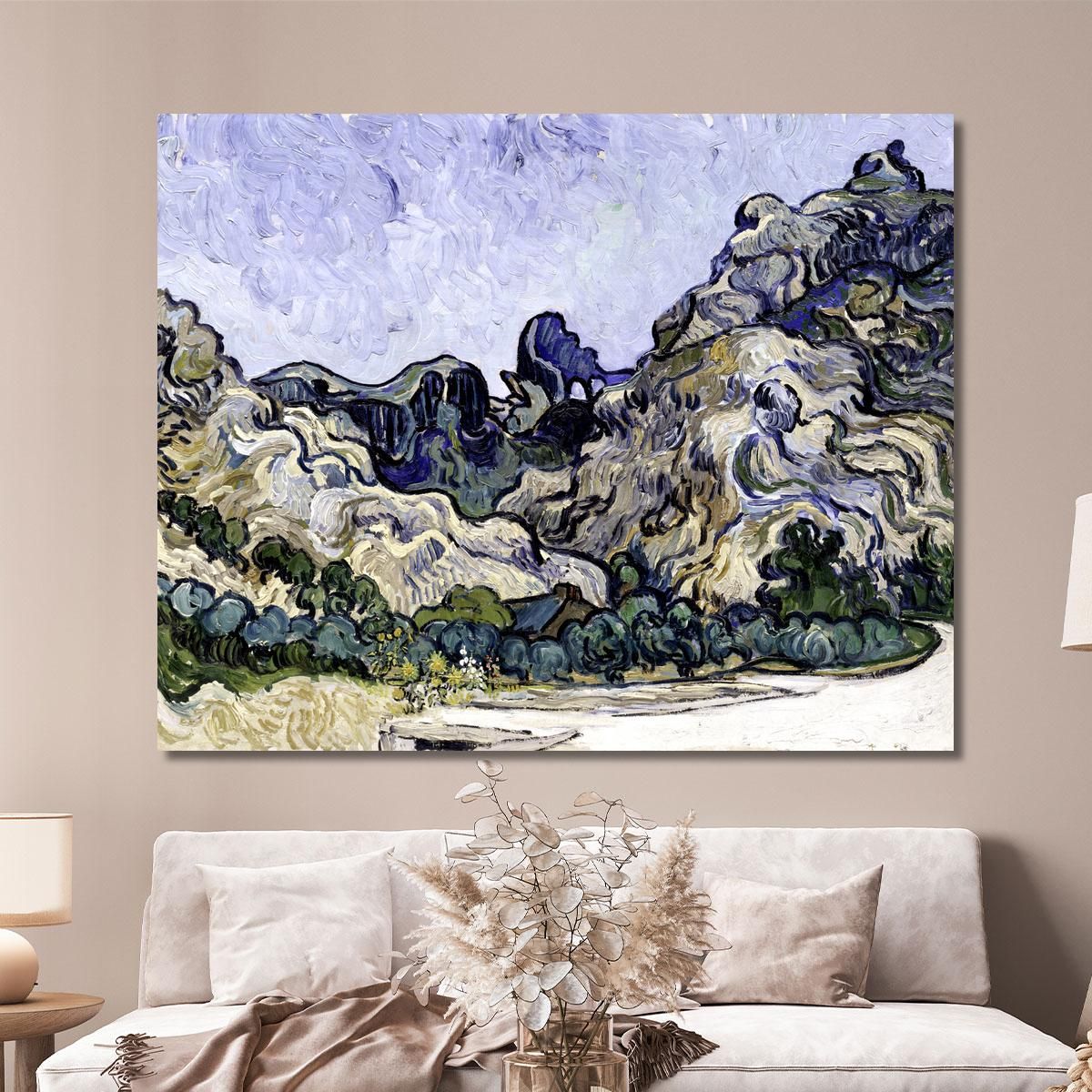 Montagna A Saint-Rémy Vincent van Gogh vvg62 quadro stampa su tela