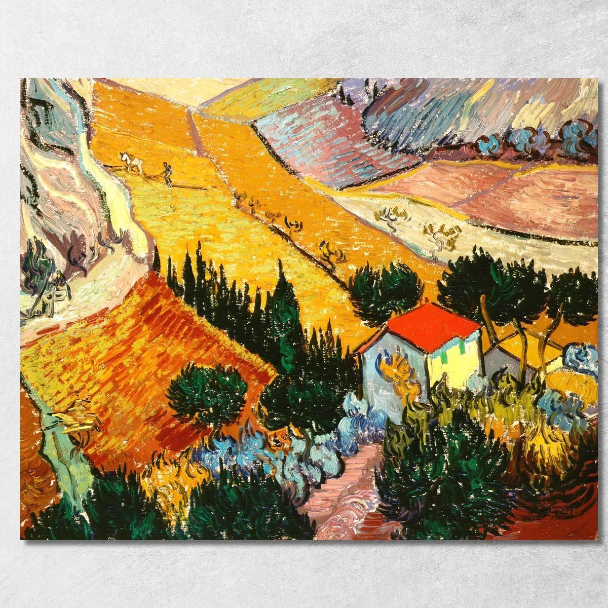 Paesaggio Con Casa E Contadino Vincent van Gogh vvg74 quadro stampa su tela