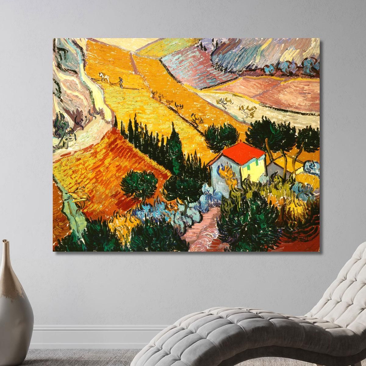 Paesaggio Con Casa E Contadino Vincent van Gogh vvg74 quadro stampa su tela