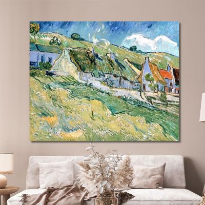 Case E Cottage Dal Tetto Di Paglia Vincent van Gogh vvg79 quadro stampa su tela