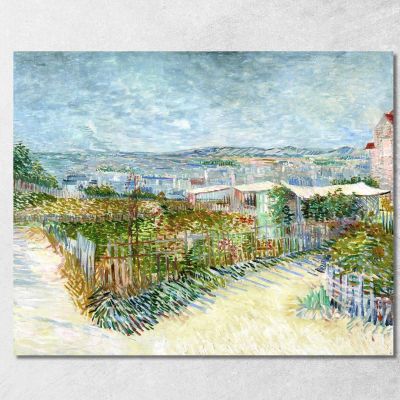 Van Gogh'S Gardens In Montmartre 1887 Vincent van Gogh, vvg87 ภาพพิมพ์บนผ้าใบแคนวาส